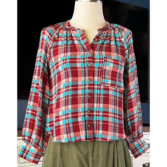 Anthropologie Tops - Anthropologie Pilcro Plaid Buttondown Shirt XXSP